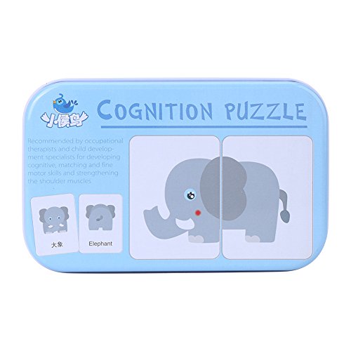 Vehículo/Animal/Frutas/Productos Vivos Formación De Aprendizaje Tarjetas De Memoria Bebé Early Educational Anti-Tear Matching Puzzle Tarjetas Cognitivas (Animals)