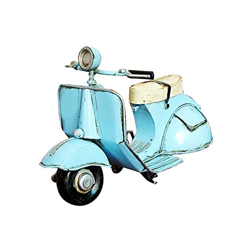 Vespa Retro Modelo Inicio clásico decoración del Coche de niños Modelo de Coche de Juguete Antiguo del Metal de la Lata Vespa Modelos de Naves de la decoración del hogar Azul