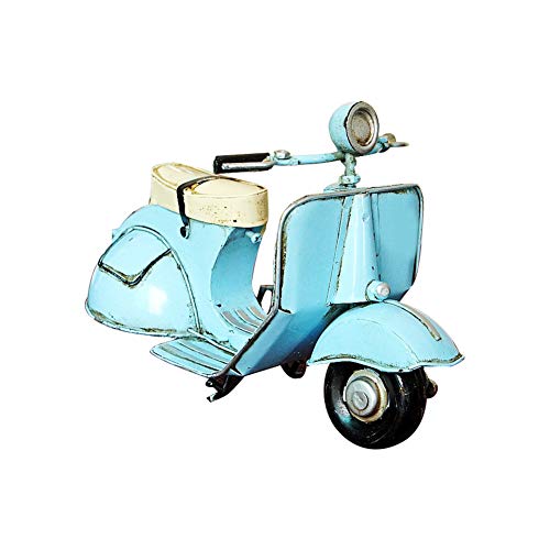 Vespa Retro Modelo Inicio clásico decoración del Coche de niños Modelo de Coche de Juguete Antiguo del Metal de la Lata Vespa Modelos de Naves de la decoración del hogar Azul