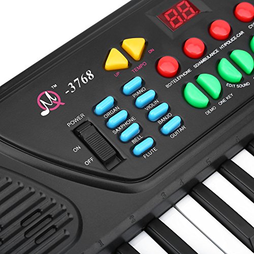 VGBEY 37 Teclas Teclado electrónico Multifuncional, Mini Piano con diseño Compacto Sonidos y ritmos múltiples Juguete Educativo Musical con Mini micrófono Ideal para niños