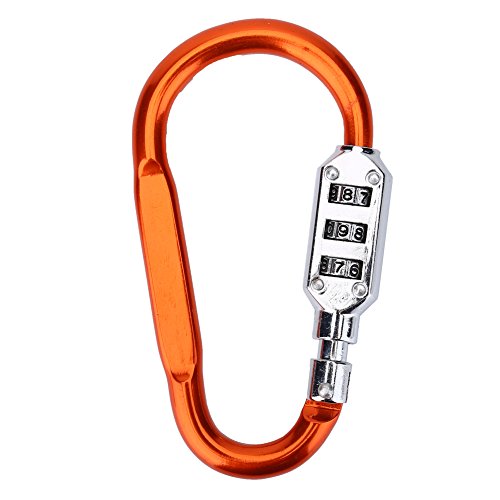 VGEBY1 Cerradura de mosquetón, Bolsa de Viaje de 3 Colores Equipaje Cerradura de Seguridad Cerradura en Forma de D Hebilla de Cierre Llavero Clip Llavero Clip Gancho Hebilla(Naranja)