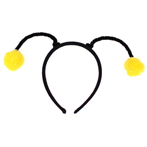 VIccoo Aro de Pelo, Mujeres Niñas Linda Abeja Antenas Diadema Fluffy Pompom Ball Cosplay Disfraz Cabello Aro Día de los niños Bailando Favores de Fiesta - 1#