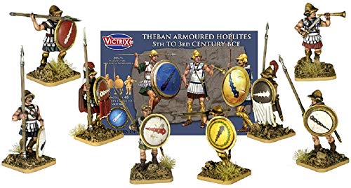 Victrix VXA003 - Hoplitas Blindadas De Theban del Siglo V Al III a. C. - 48 Cajas De Figuras - Miniaturas De Plástico De 28 mm - Antiguos Griegos