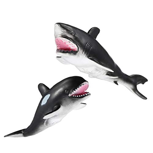 VIDOO 30Cm Tiburón Blanco Asesino Ballena Suave Modelo Juguetes Pegamento Material-Ballena