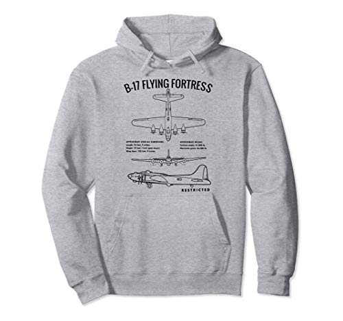 Vintage B17 Bombardero Avión de guerra Segunda Guerra Sudadera con Capucha