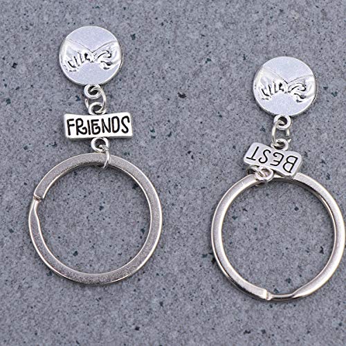 Vosarea Collar de la Amistad Llavero Mejores Amigos Collar de Encanto Llavero Hueso del Perro Puzzle Colgante Juego de Regalo a Juego para 2