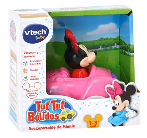 VTech - Surtido coches interactivos TutTut Bólidos Disney, válidos para todos playsets de la colección TutTut, personajes mágicos Mickey, Minnie, Daisy, Goofy y Donald, modelos surtidos