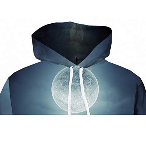 WANLN Otoño Pareja Sudadera con Capucha 3D impresión Digital Navidad Halloween Pullover Calabaza Hombres Sudadera con Capucha suéter murciélago Dibujos Animados,A1,XXXXL