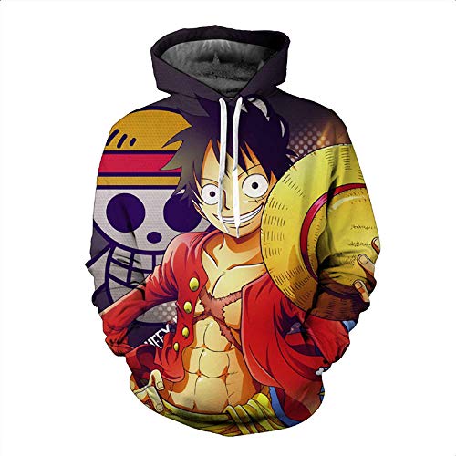 WANLN Sudadera con Capucha y Estampado 3D de Dibujos Animados de una Pieza Sudadera con Capucha de Halloween Diseño de cordón Grande con Bolsillo,A1,S