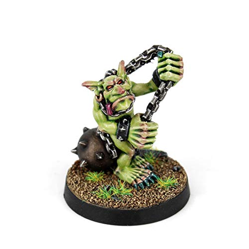 War World Gaming Gutrot Greenskins - Jugador Estrella Goblin Fanático – 28mm Escala Fútbol Miniatura Fantasía Trol Duende Trasgo Pintar Colección Personaje Seguimiento Envío