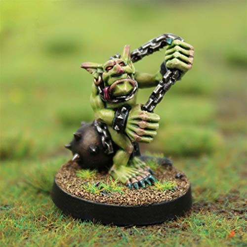 War World Gaming Gutrot Greenskins - Jugador Estrella Goblin Fanático – 28mm Escala Fútbol Miniatura Fantasía Trol Duende Trasgo Pintar Colección Personaje Seguimiento Envío