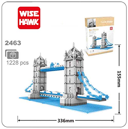 Wise Hawk Modelo de Arquitectura para armar con nanobloques. Tower Bridge de Londres. Tamaño Grande.