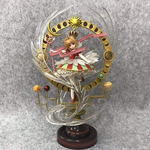 WMYATING Realista y Divertido 44 cm 15 Tarjeta de cumpleaños Captor Sakura Kinomoto Sakura Stars Bless You Big Statue PVC Action Figure Toys Modelo