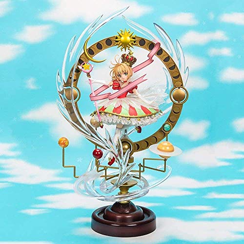 WMYATING Realista y Divertido 44 cm 15 Tarjeta de cumpleaños Captor Sakura Kinomoto Sakura Stars Bless You Big Statue PVC Action Figure Toys Modelo