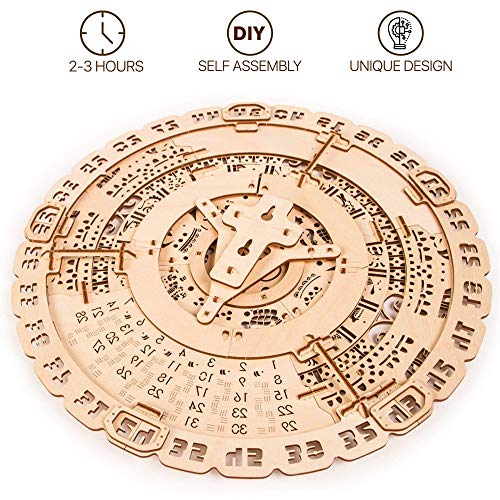 Wood Trick - Calendario Maya - Puzzle 3D madera - Rompecabezas adultos - Ensamblaje sin pegamento - 73 piezas