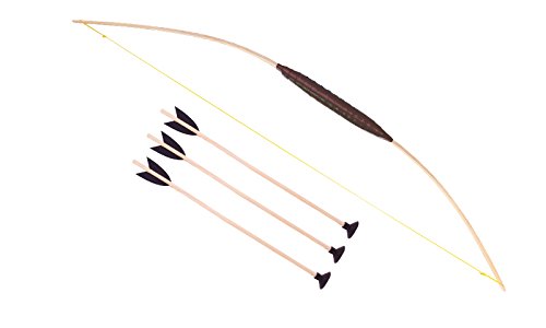 Wooden Bow 47'' & 3 Arrows - Archery Set For Children