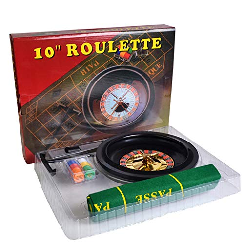 WT-DDJJK Fichas de póquer, Juego de Ruleta de 10 Pulgadas con fichas de póquer de Mantel para Bar Party Borad Game