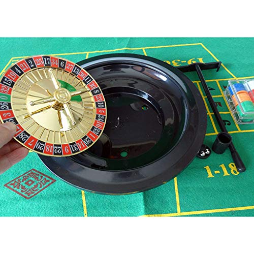 WT-DDJJK Fichas de póquer, Juego de Ruleta de 10 Pulgadas con fichas de póquer de Mantel para Bar Party Borad Game