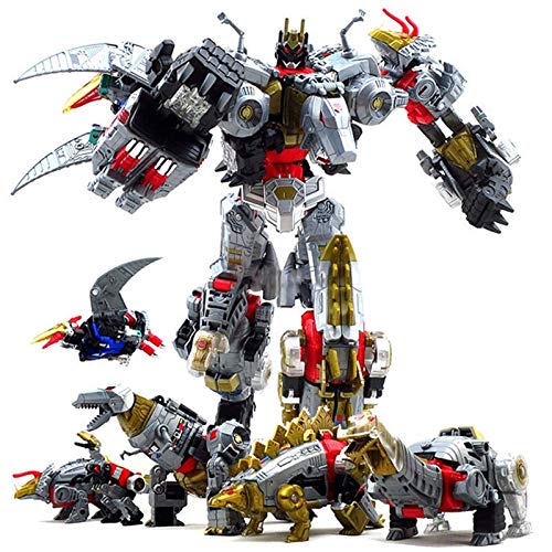 Xihaha Juguètes de tránsformérs, 5in1 Lujosa Acción Figura Robot Transformación Dinking Volcanicus Grimlock Slag Sludge Swoop Swoop Slash Toys Caja De Regalo