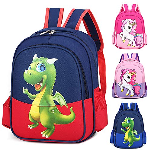 XMYNB Mochila Infantil De Dibujos Animados Linda Pupila Mochila Voladora Dragón Niños Mochila Roja 26 * 12 * 33 Cm