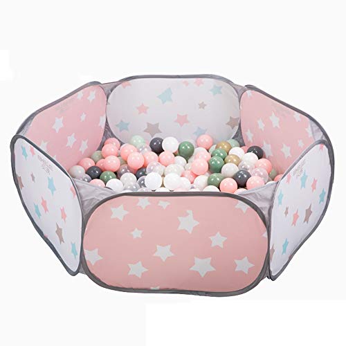 Xyanzi ertongwanju Juego Carpa, Bola Piscina Crush Pit Bola Hexágono Jugar A Casa Bebé Niños Juguete Encantador para Niños Regalos con 100/200 Bolas (Color : Pink, Tamaño : 200+Ocean Ball)