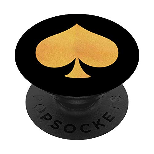 Yellow Spade Poker Card Cute Suit Symbol Poker Player Gift PopSockets Agarre y Soporte para Teléfonos y Tabletas