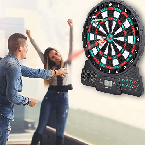 YINUODAY Juego de Dardos Electrónico con Tablero de Dardos Alambre de Araña Radial de Tablero de Cerdas de 15 Pulgadas para Regalos de Juegos de Fiesta Al Aire Libre en Interiores para Adultos Y Niños