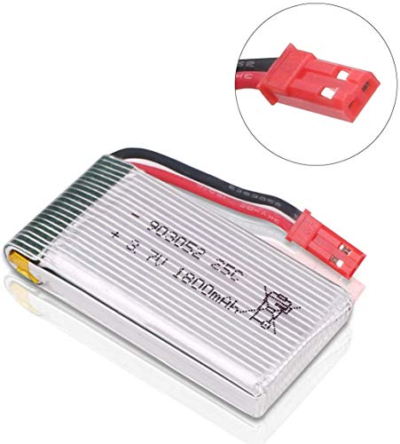 YUNIQUE ESPANA 1 pieza batería cuadricóptero, batería li-po 3,7 V 1800 mAh 25 C con enchufe JST y cable de carga USB para JJRC H11D H11C HQ898B helicóptero RC