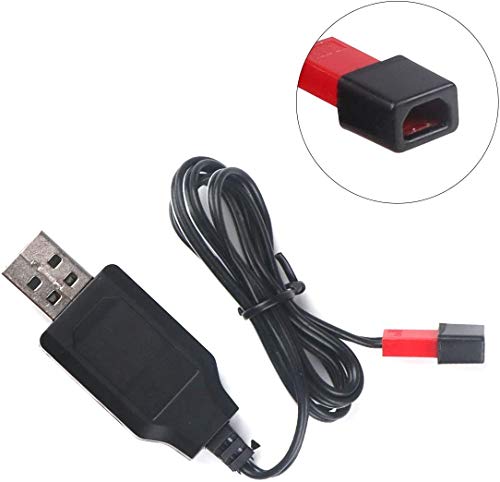 YUNIQUE ESPANA 1 pieza batería cuadricóptero, batería li-po 3,7 V 1800 mAh 25 C con enchufe JST y cable de carga USB para JJRC H11D H11C HQ898B helicóptero RC