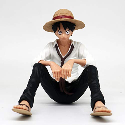 YUY Una Pieza Luffy Sentado Decoración Adornos Figuras De Anime PVC Personaje Estatua Modelo, Juguetes Figuras Coleccionables Regalo De Cumpleaños De Navidad para Niños