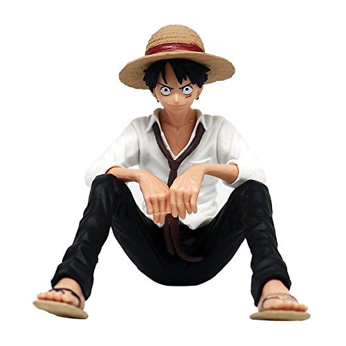 YUY Una Pieza Luffy Sentado Decoración Adornos Figuras De Anime PVC Personaje Estatua Modelo, Juguetes Figuras Coleccionables Regalo De Cumpleaños De Navidad para Niños