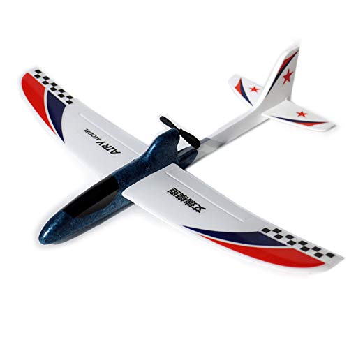 Yzki RC Juguete de avión eléctrico, espuma EPP mando a distancia con 2.4 GHz con funda de batería, juguete volador de mano para niños, Rojo, Tamaño libre