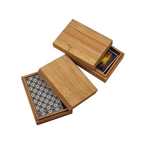 Zebroau - Caja de Cartas para Jugar, Caja de Almacenamiento de Madera, portatarjetas para Retrato, cumpleaños, cumpleaños