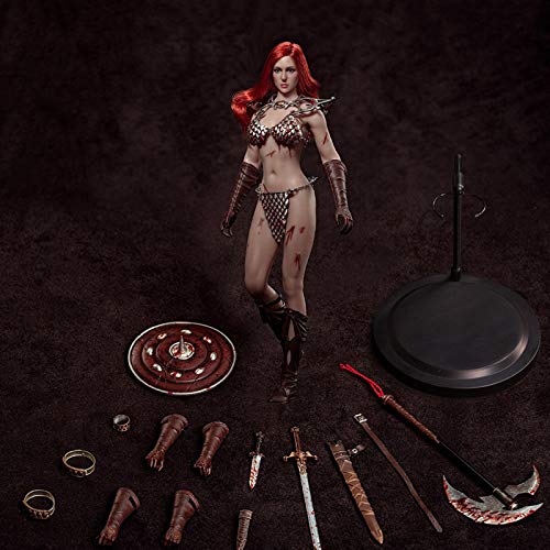 ZH Red Sonja Figura De Acción, 1/12 Scale Seamless Estatua Modelo, PVC Ambiental Protección Materiales Colección Decoración Adornos Cumpleaños para Fans Y Amigos.