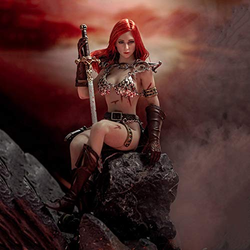 ZH Red Sonja Figura De Acción, 1/12 Scale Seamless Estatua Modelo, PVC Ambiental Protección Materiales Colección Decoración Adornos Cumpleaños para Fans Y Amigos.