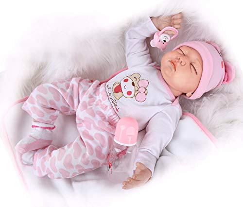 ZIYIUI 22 "Sleeping Reborn Baby Dolls Vinilo Suave Muñecas de Silicona Reborn Girls Real Life Newborn Muñecas Bebe