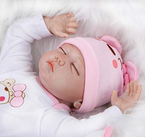 ZIYIUI 22 "Sleeping Reborn Baby Dolls Vinilo Suave Muñecas de Silicona Reborn Girls Real Life Newborn Muñecas Bebe