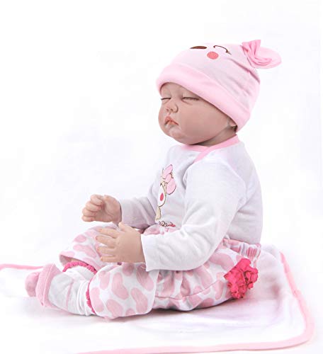 ZIYIUI 22 "Sleeping Reborn Baby Dolls Vinilo Suave Muñecas de Silicona Reborn Girls Real Life Newborn Muñecas Bebe