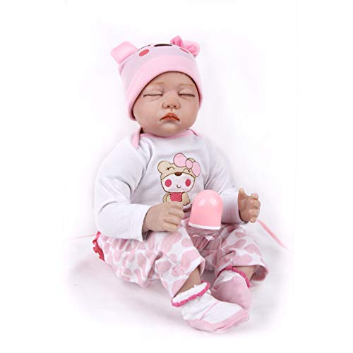 ZIYIUI 22 "Sleeping Reborn Baby Dolls Vinilo Suave Muñecas de Silicona Reborn Girls Real Life Newborn Muñecas Bebe