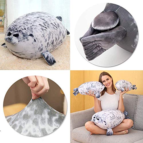 ZSDD Almohada de Foca Gordita Juguete de Felpa de Foca de Mancha Linda Almohada de Animal del Océano Juguete de Felpa de Foca Gordita de Peluche de Animal Lindo Almohada de Océano