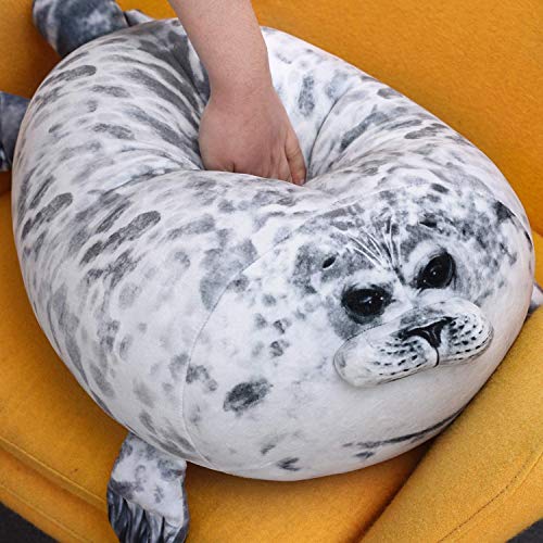 ZSDD Almohada de Foca Gordita Juguete de Felpa de Foca de Mancha Linda Almohada de Animal del Océano Juguete de Felpa de Foca Gordita de Peluche de Animal Lindo Almohada de Océano