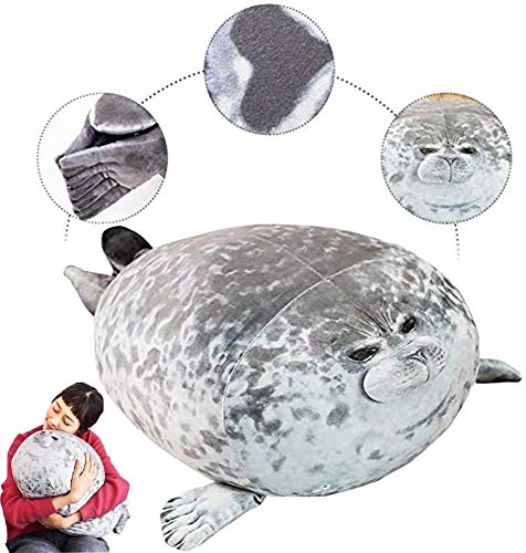 ZSDD Almohada de Foca Gordita Juguete de Felpa de Foca de Mancha Linda Almohada de Animal del Océano Juguete de Felpa de Foca Gordita de Peluche de Animal Lindo Almohada de Océano