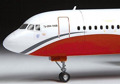 Zvezda 7023 500787023-1:144 Tupolev TU-204 100 - Maqueta de construcción (construcción de Modelos, construcción de Modelos, aficiones, Manualidades, Kit de Montaje de plástico, sin lacar)