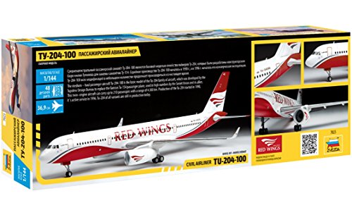 Zvezda 7023 500787023-1:144 Tupolev TU-204 100 - Maqueta de construcción (construcción de Modelos, construcción de Modelos, aficiones, Manualidades, Kit de Montaje de plástico, sin lacar)