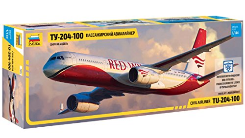 Zvezda 7023 500787023-1:144 Tupolev TU-204 100 - Maqueta de construcción (construcción de Modelos, construcción de Modelos, aficiones, Manualidades, Kit de Montaje de plástico, sin lacar)