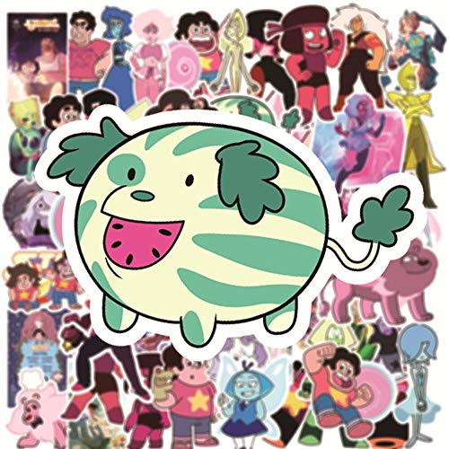 ZXXC 50 Piezas Divertidas Pegatinas de Anime Steven Universe Equipaje de Viaje Guitarra Nevera portátil Impermeable Pegatina de Dibujos Animados calcomanías de Broma para niños