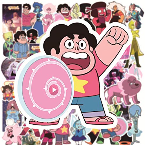 ZXXC 50 Piezas Divertidas Pegatinas de Anime Steven Universe Equipaje de Viaje Guitarra Nevera portátil Impermeable Pegatina de Dibujos Animados calcomanías de Broma para niños