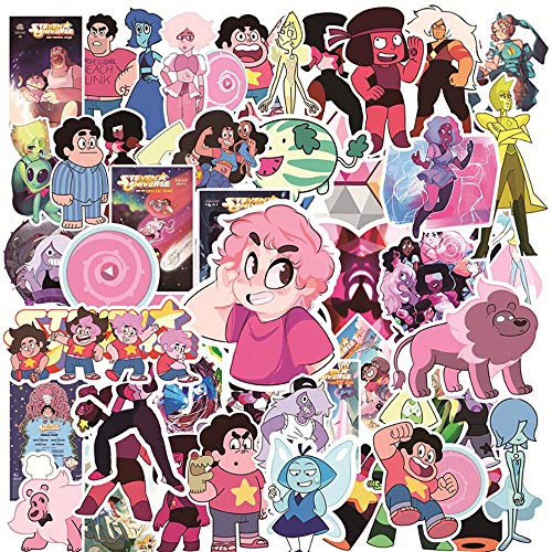 ZXXC 50 Piezas Divertidas Pegatinas de Anime Steven Universe Equipaje de Viaje Guitarra Nevera portátil Impermeable Pegatina de Dibujos Animados calcomanías de Broma para niños