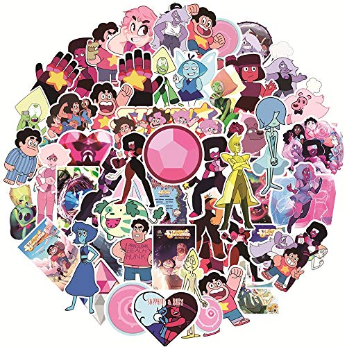 ZXXC 50 Piezas Divertidas Pegatinas de Anime Steven Universe Equipaje de Viaje Guitarra Nevera portátil Impermeable Pegatina de Dibujos Animados calcomanías de Broma para niños