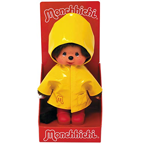 BANDAI- Monchhichi-Encerado icónico (20 cm), Color Amarillo